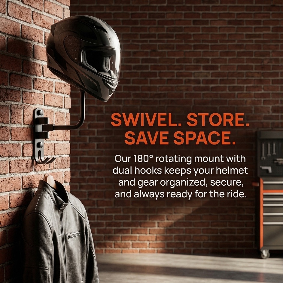 Motorcycle Gear Holder - Premium Aluminum Alloy Stainless Steel Helmet