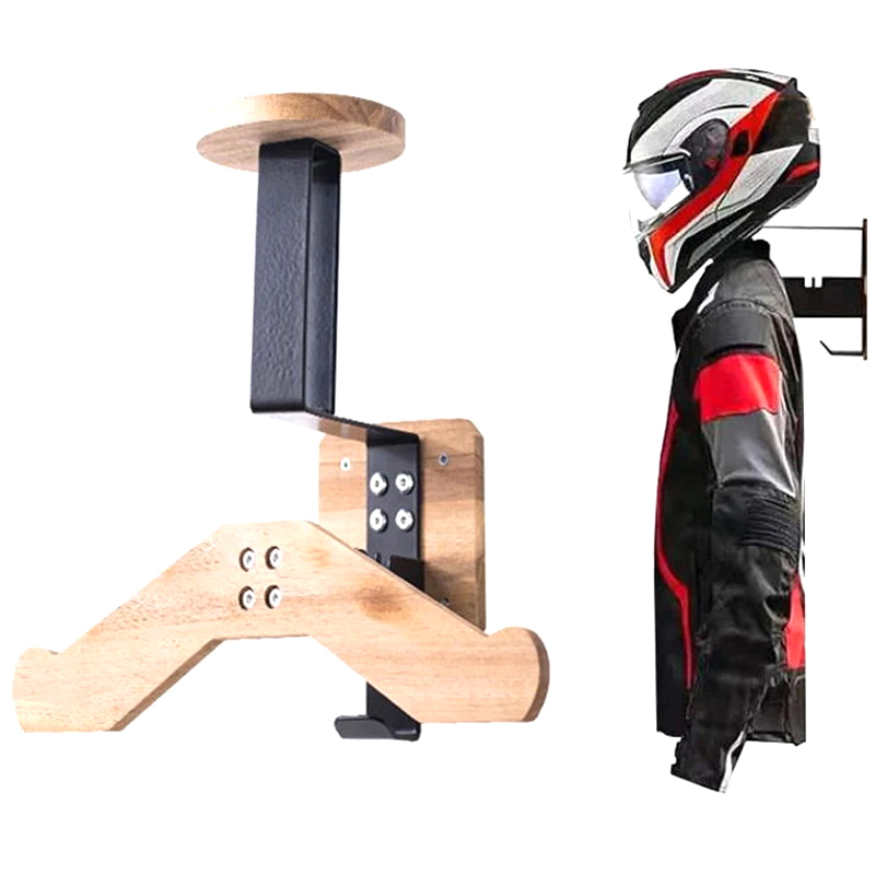 Black Walnut Helmet Holder - 2 - đánh giá và giá Motorcycle Gear Holder